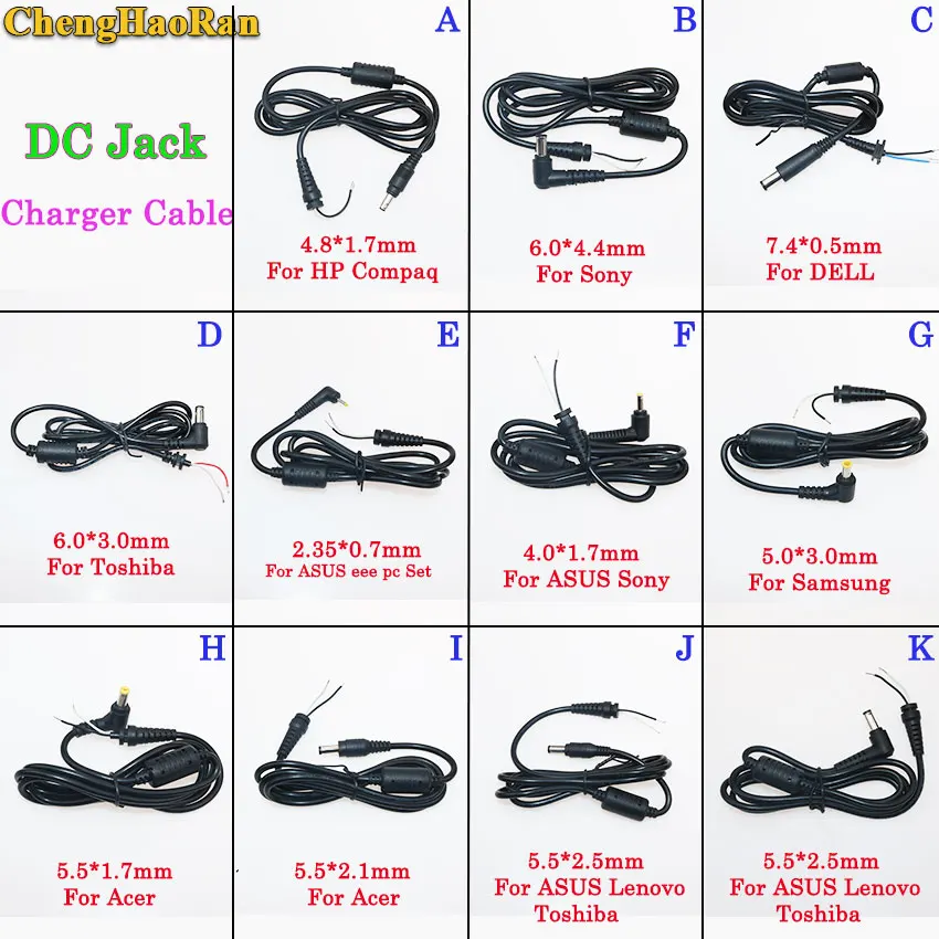 ChengHaoRan Power Connector DC Jack Charger Adapter Plug Supply Cable Cord for Samsung/HP/Dell/Sony/Toshiba/Asus/Acer/Lenovo