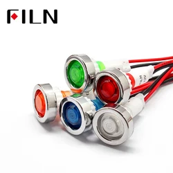 FILN 10mm 12v 24v 110v 220v luz LED de señal indicadora de plástico para AC/DC tira de Panel de yate de coche tira de luz de 20cm