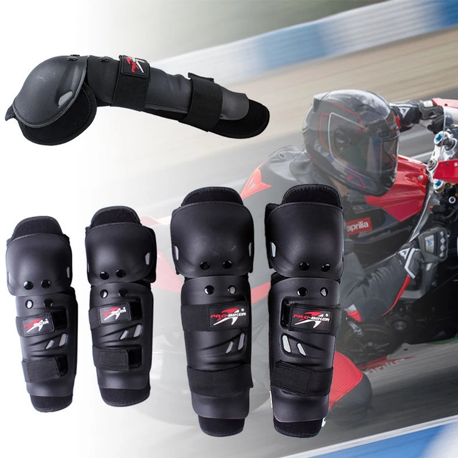 

Free shipping 1Set/4Pcs Motorcycle Stainless Steel Racing Elbow Knee Pads Sets Armor Protective MX Guard