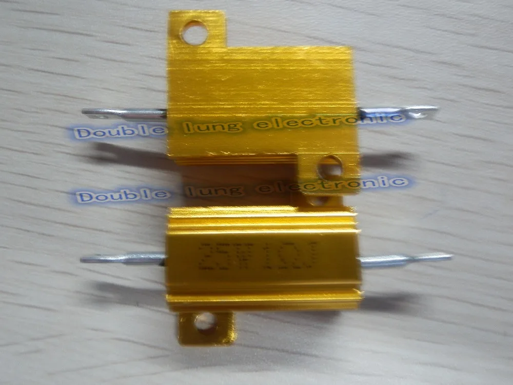 10pcs/lot 25W Golden Aluminium Resistor 1R 2R 3R 4R 5R 6R 8R 10R 15R 50R 100R 220R 1K ohm Gold Aluminium Shell Resistance