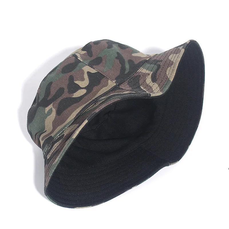 Camouflage Bucket Hat Women And Men Brand New Unisex Caps Casual Double Layer Fabric Hats Panama Beach Fishing Hat Hip Hop Cap