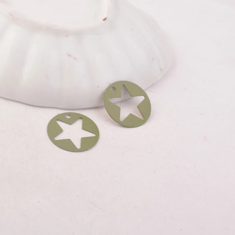50 Stück AC9915 18mm runde Sternanhänger Verbinder für DIY-Ohrringe und Anhänger – Detail 13