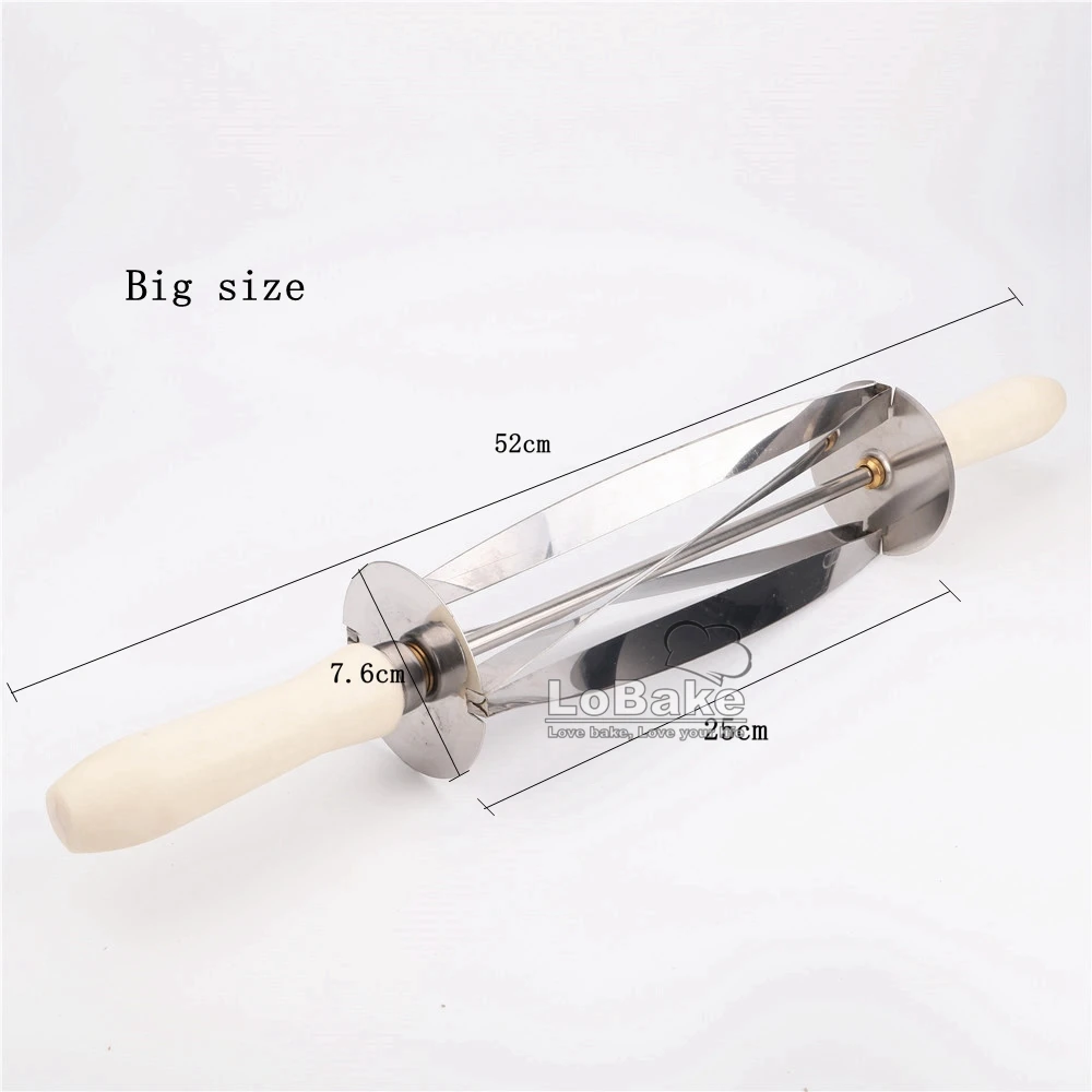 Big Size Croissant tools Stainless Steel Trigon Rolling Dough Roller Cutter with plastic handle for kitchen accessories