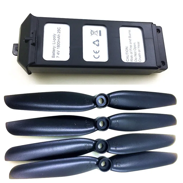 

7.4V 1800mAh Li-po Battery +4PCS Propellers For MJX B5W Bugs 5W / JJPRO X5 RC Quadcopter GPS Drone Spare parts Accessories