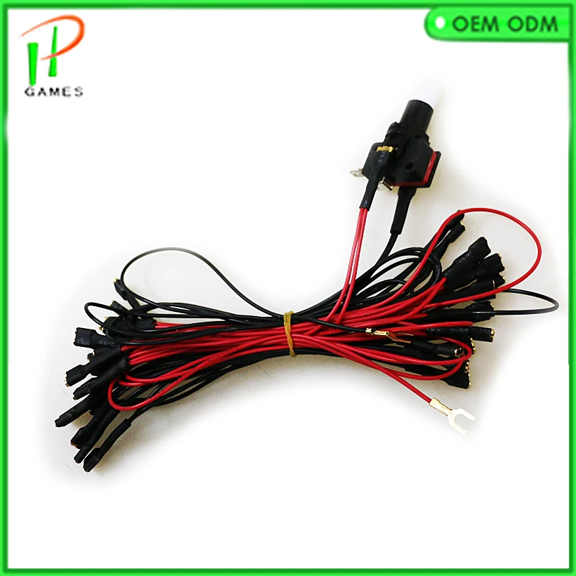 LED lamp Wire with 6.4mm quick connector and MOLEX style connector for illuminated button/arcade parts/arcade accessories