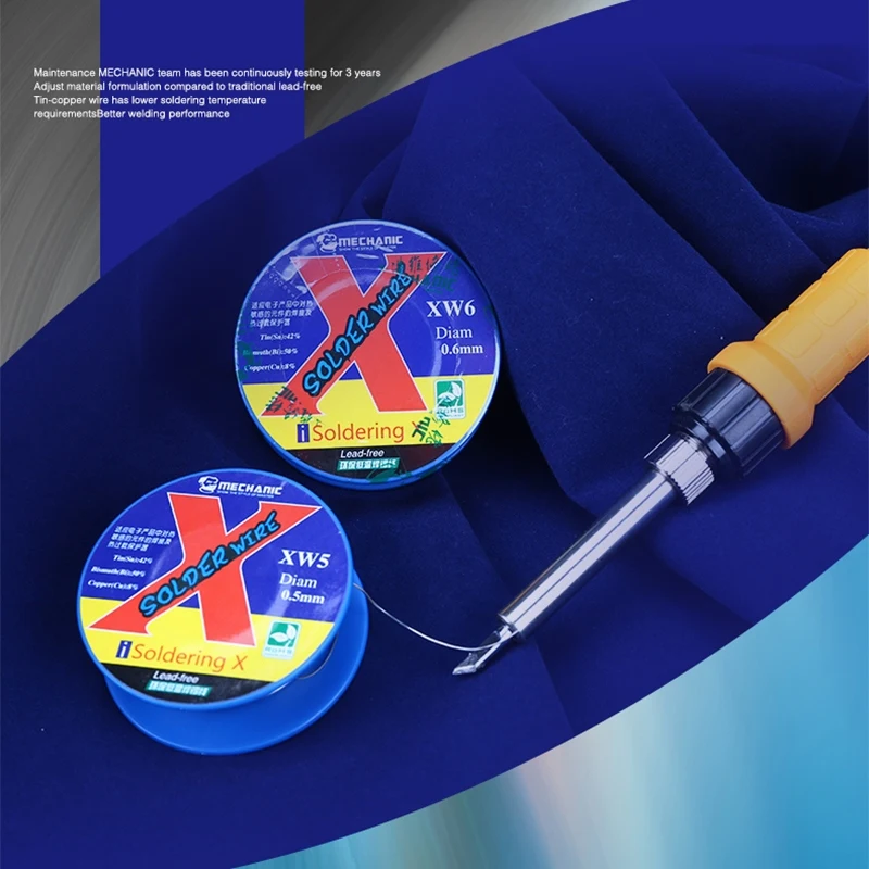 MECHANIC Lead-Free Soldering Solder Wire 0.5/0.6mm 40g Low Temperature 138 Degree Welding Tin Wire for iPhone X/XS/XR/Xs MAX