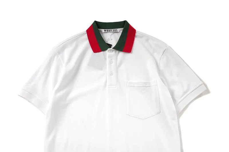 High New Novelty 2023 Embroidered Green Red stripe Collar Fashion Casual Polo Shirts Shirt Skateboard Cotton Polos Top Tee L25