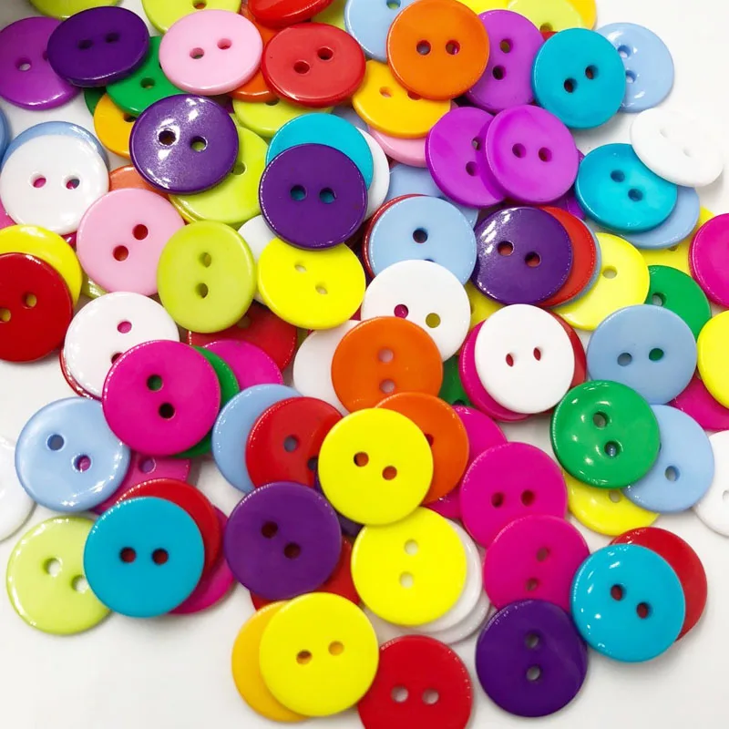 100pcs 15mm Plastic Buttons/craft/Sewing 2 holes Kid's DIY access lots Mix PH93