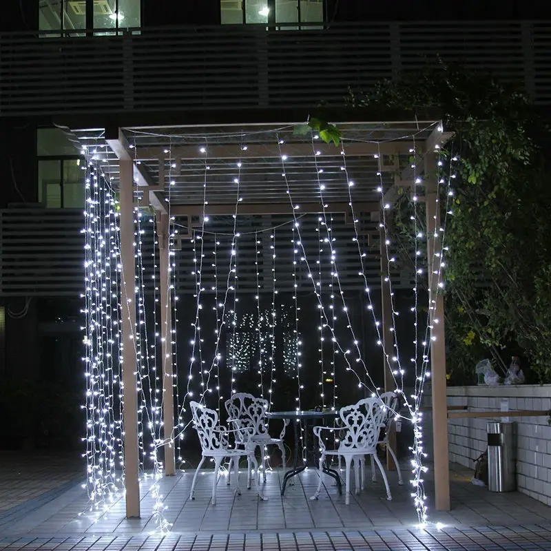 10pcs 3M(L)x3M(H) 300led fairy string icicle led curtain light Xmas Christmas Wedding garden party 12strand Twinkle Window Decor