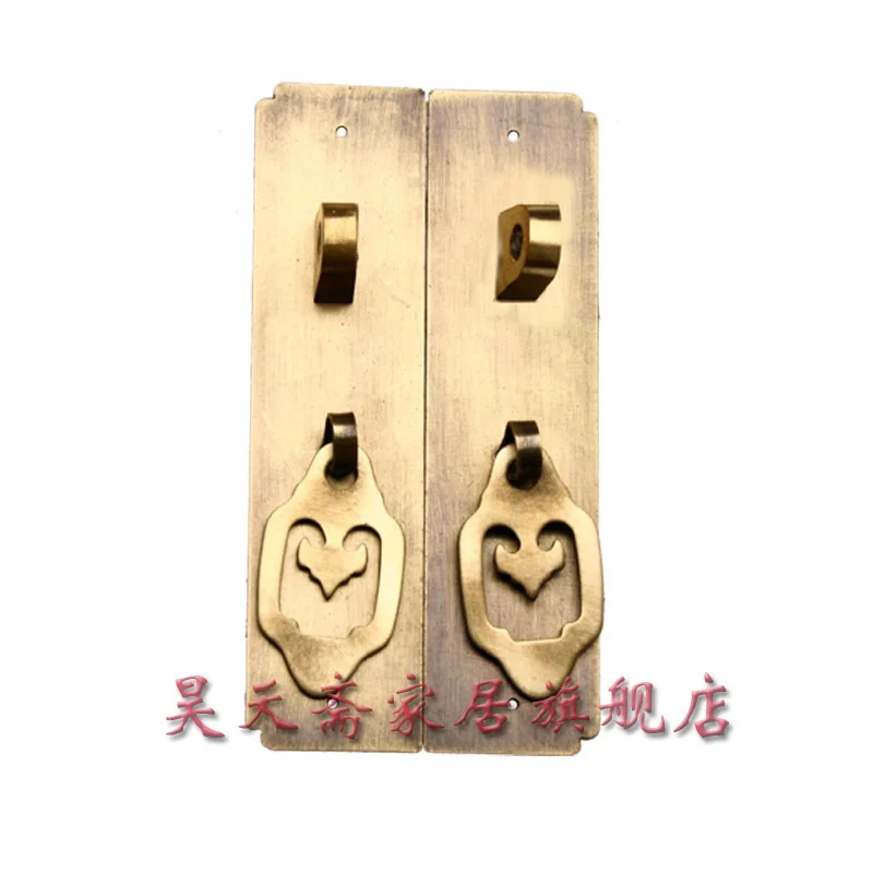 

[Haotian] Haotian vegetarian fast straight handle copper / Ming and Qing antique furniture, copper fittings HTC-063