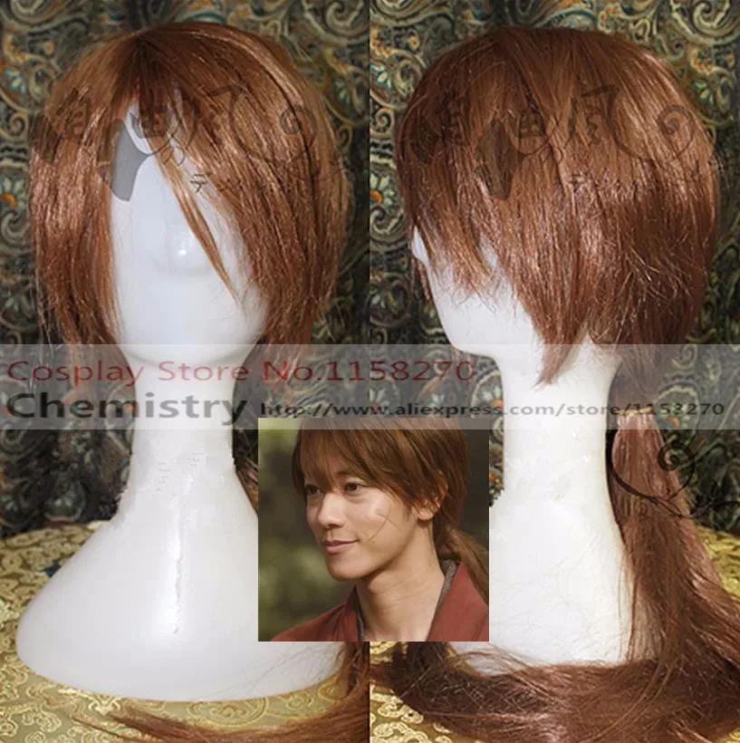 Rurouni Kenshin Himura Kenshin Cosplay hairwear with cap wig