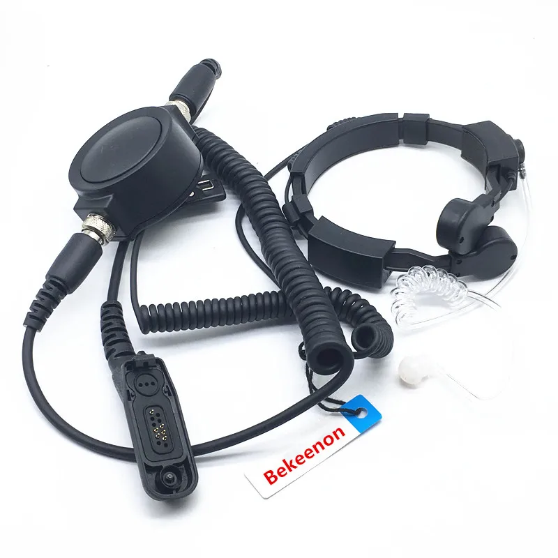 Big Round PTT Throat Control Air Tube High sensor headphone for motorola XIR P8268 P8660 DP4800 DP3400 XPR6500 APX2000 etc radio