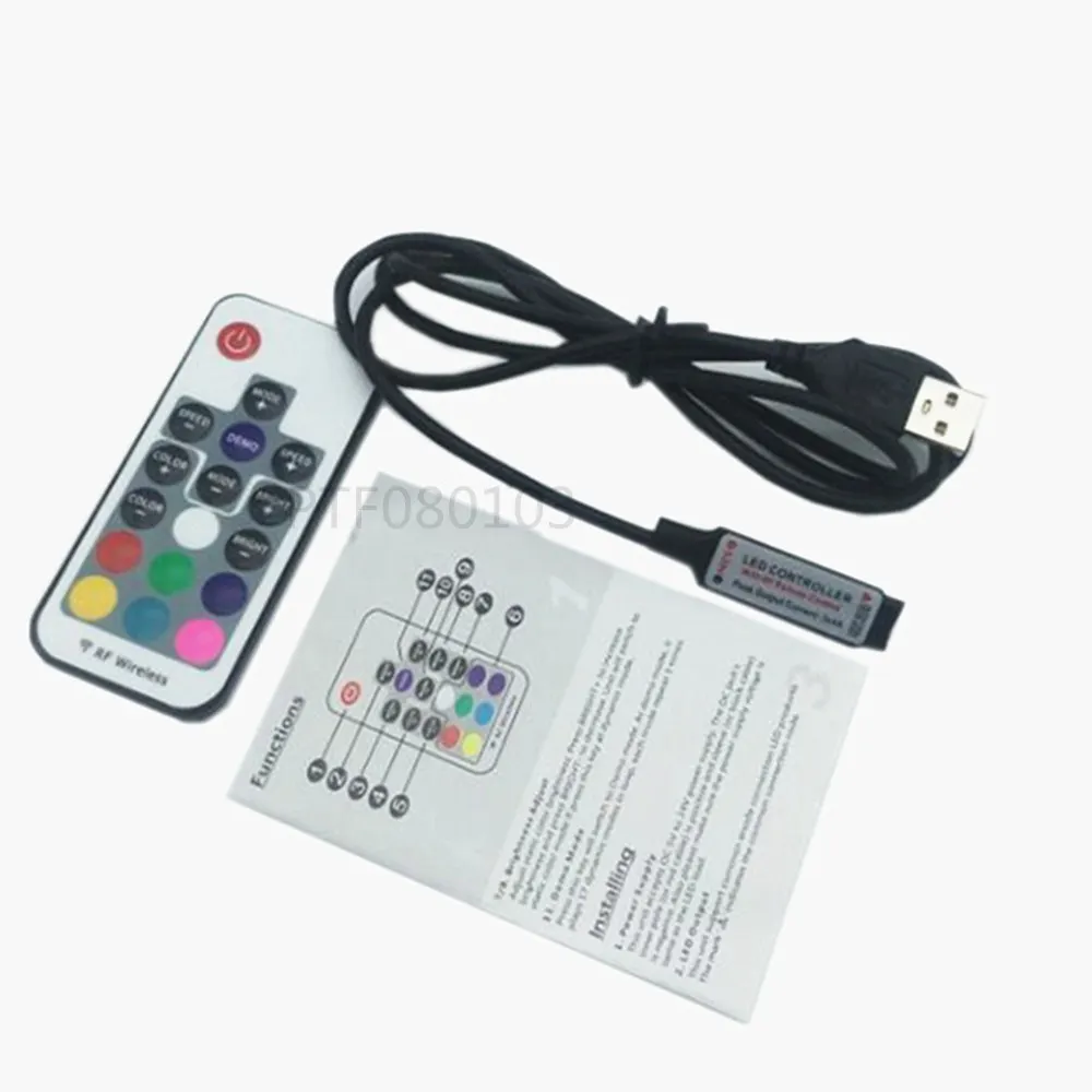 3pcs DC5-24V USB RGB LED Controller With Mini 17Keys RF Wireless Remote Control For USB RGB LED Strip