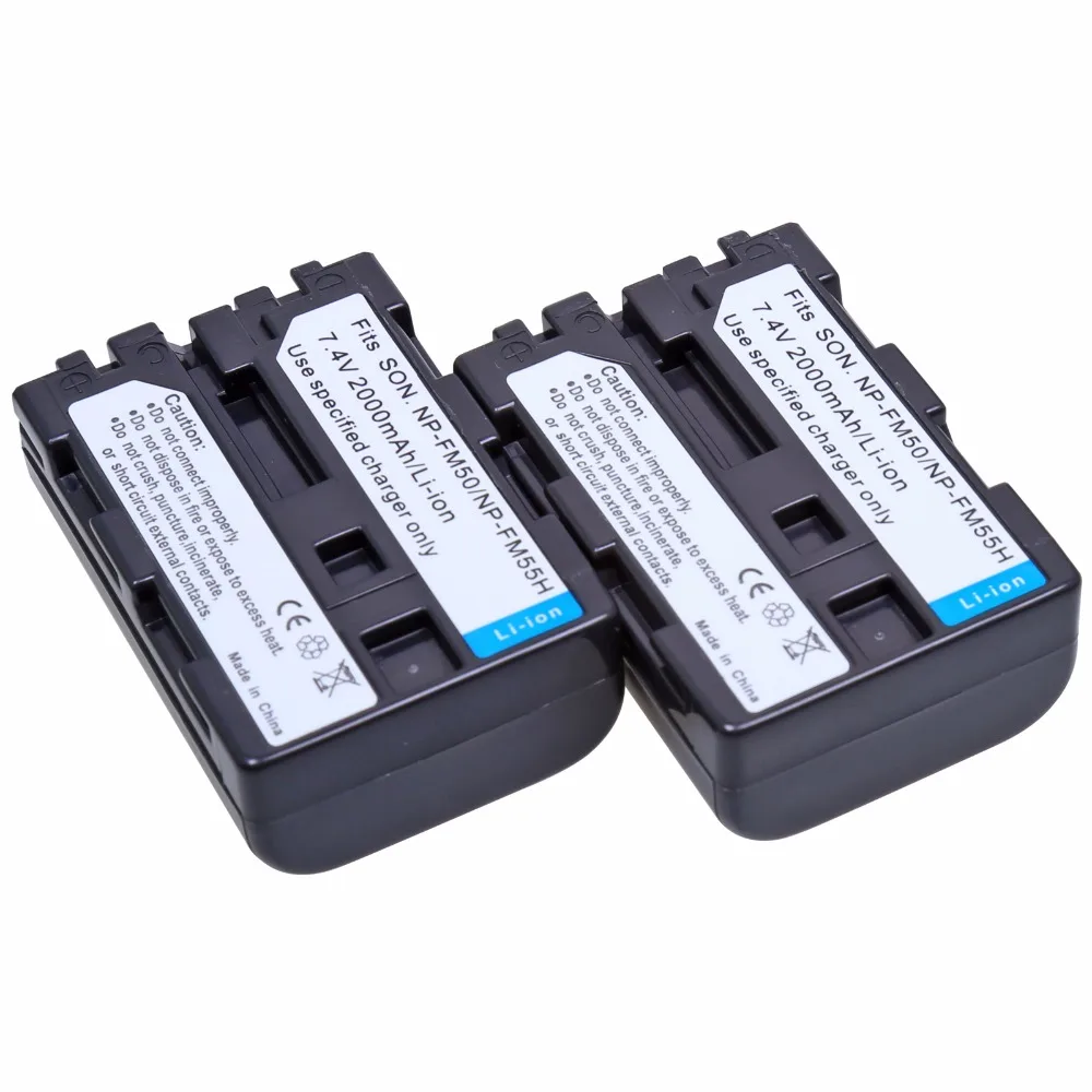 2Pcs NP-FM50 NP FM50 FM55H Battery + DC Charger Kit For Sony CCD-FRV106K DCR-PC300K DCR-TRV24 DCR-DVD100 DSR-PDX10 DCR-TRV25