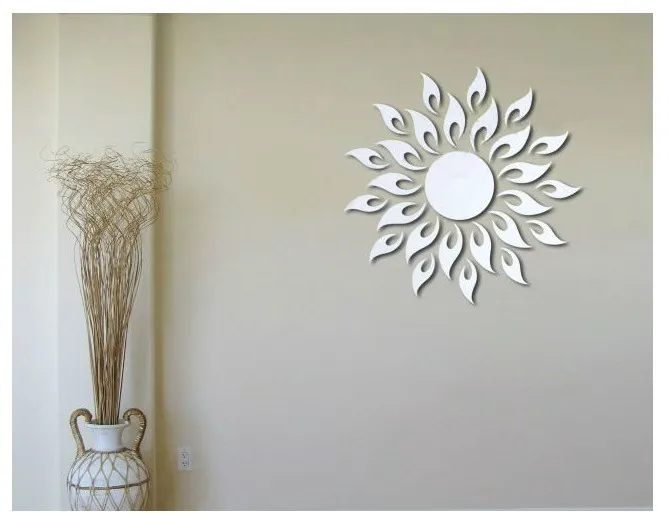 New/Durable/Beautiful/Exquisite Shining Sunshine/Fire/Round Flower Style Acrylic 3D Mirror Wall Sticker/Decal