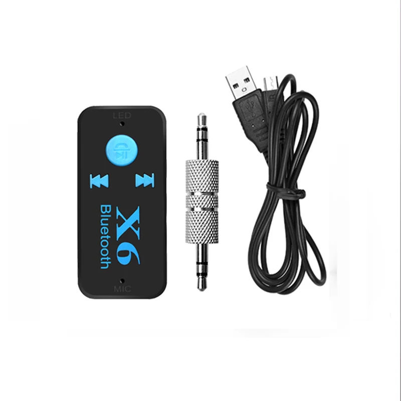 VAORLO-Kit de receptores AUX Bluetooth para coche, adaptador inalámbrico de música con micrófono, A2DP, 3,5mm, Audio estéreo, receptor Bluetooth para teléfonos de coche