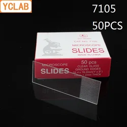 YCLAB 50PCS 7105 Microscope Slides Clear Glass Ground Edges Medical Laboratory Equipment