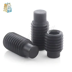 M3 M4 M5 M6 M8 M10 M12 Of Grade 12,9 Carbon Steel Convex End Set Screws Black Internal Hexagon Screws Headless Machine Screws