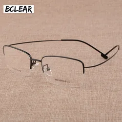 BCLEAR Fashion Men's Big Spectacle Frame Large Face Frameless Ultra-Light Memory Titanium Alloy Optical Eyeglasses Frame 2018