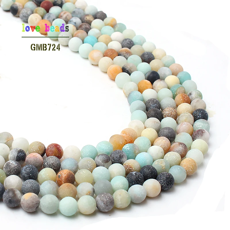Natural Stone Matte Amazonite Round Beads for Jewelry Making 4/6/8/10/12mm Perles Loose Spacer Beads Diy Bracelet Necklace