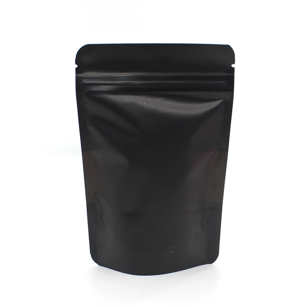 6 Sizes Thick Reclosable PE Ziplock Packaging Bag Matte Black Stand Up Zip Lock Plastic Bags Food Gift Storage Bag with Window
