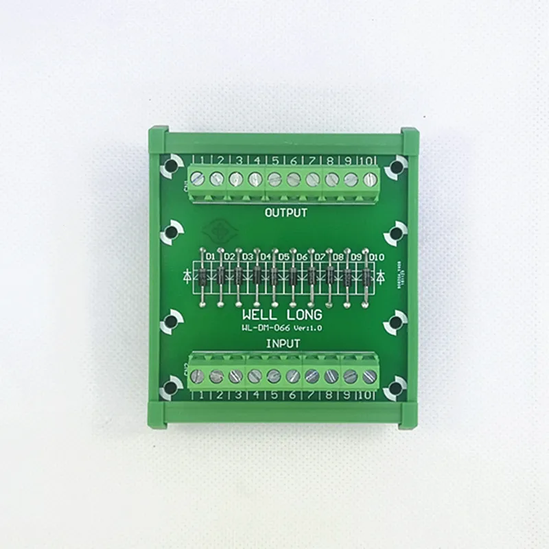 DIN rail  mountable Diode Protection Terminal Block IN4007 1A/1200V Diode Terminal Block.