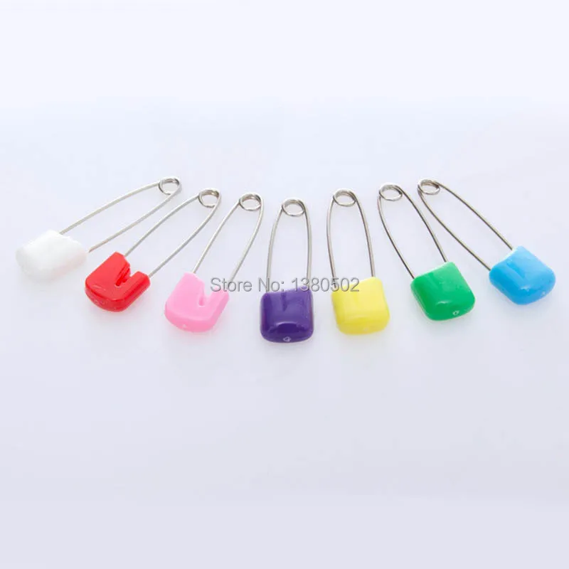 50Pcs /Lot multicolor Plastic Safety Pins Infant Kids Cloth Nappy Locking Brooch Buckles Safety Pins 40mm/55mm