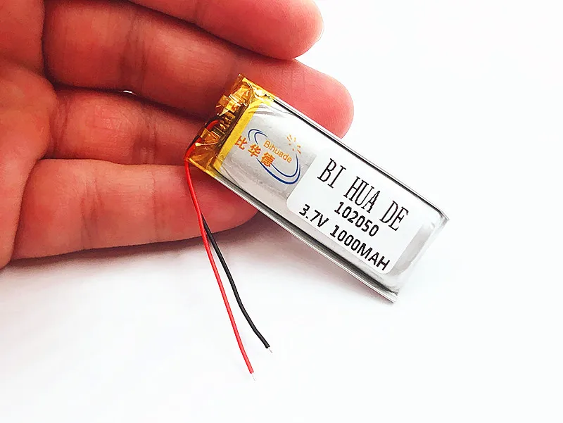 Batería de polímero de iones de litio de 1000mah, 3,7 V, 102050 para MP3, MP4, MP5, GPS, KTV, amplificador de batería para el hogar, audio, micrófono de ordenador