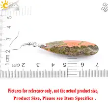 Natural Stone Earrings with Beads in 5 Colors #5