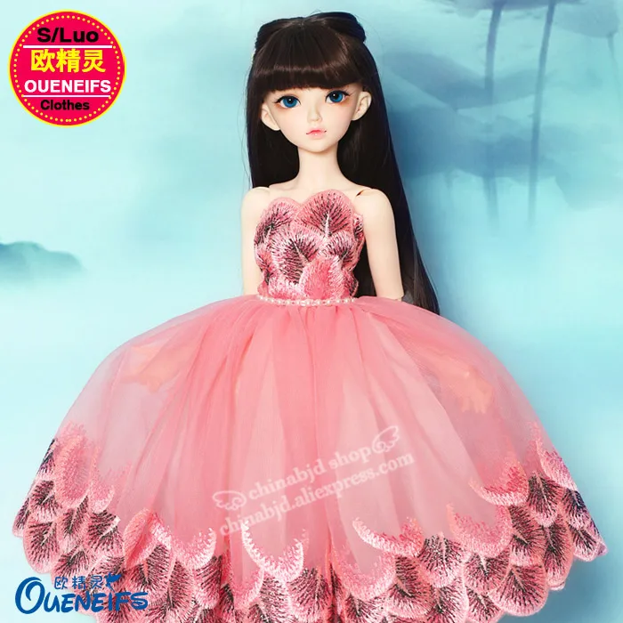 BJD Cothes 1/4 Chinese Style Dress Peacock Wind Elegant and NobleA For Minifee Fairyland Girl Body YF4-140 Doll Accessories