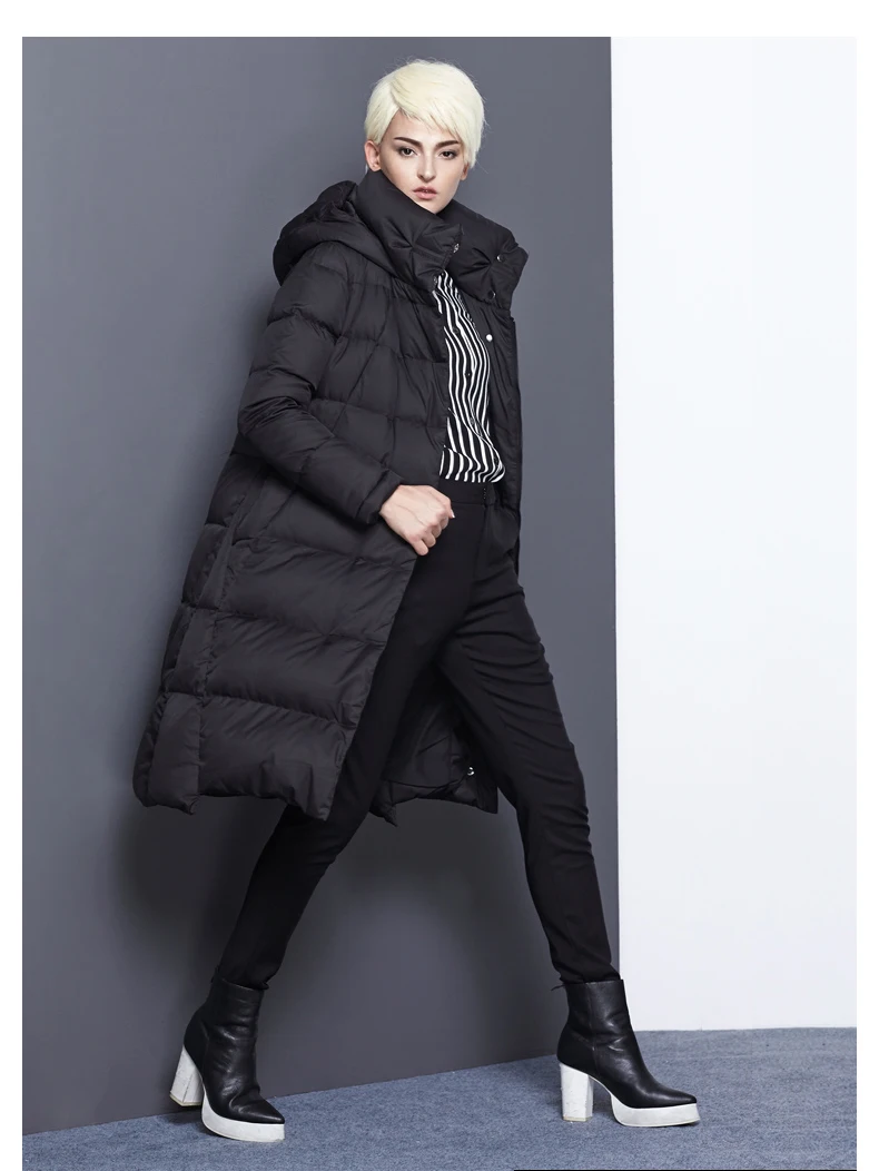 2020 womens winter long puffer down jackets thick black navy blue red plus size warm winter down coats