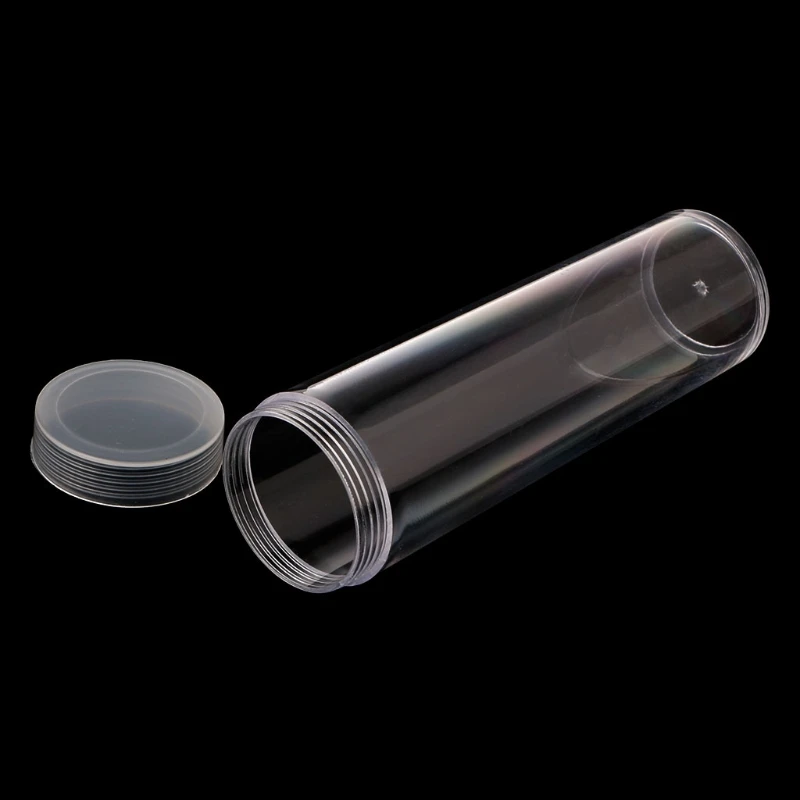 Round Plastic Storage Tube With Screw On For 27mm Or Holder Capsules