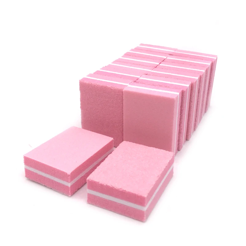 50Pcs Lime A Ongle Professionel Nail File Mini Sponge Sanding Polish Buffing Blocks 100/180 Grinding Buffers Manicure Tools Kit