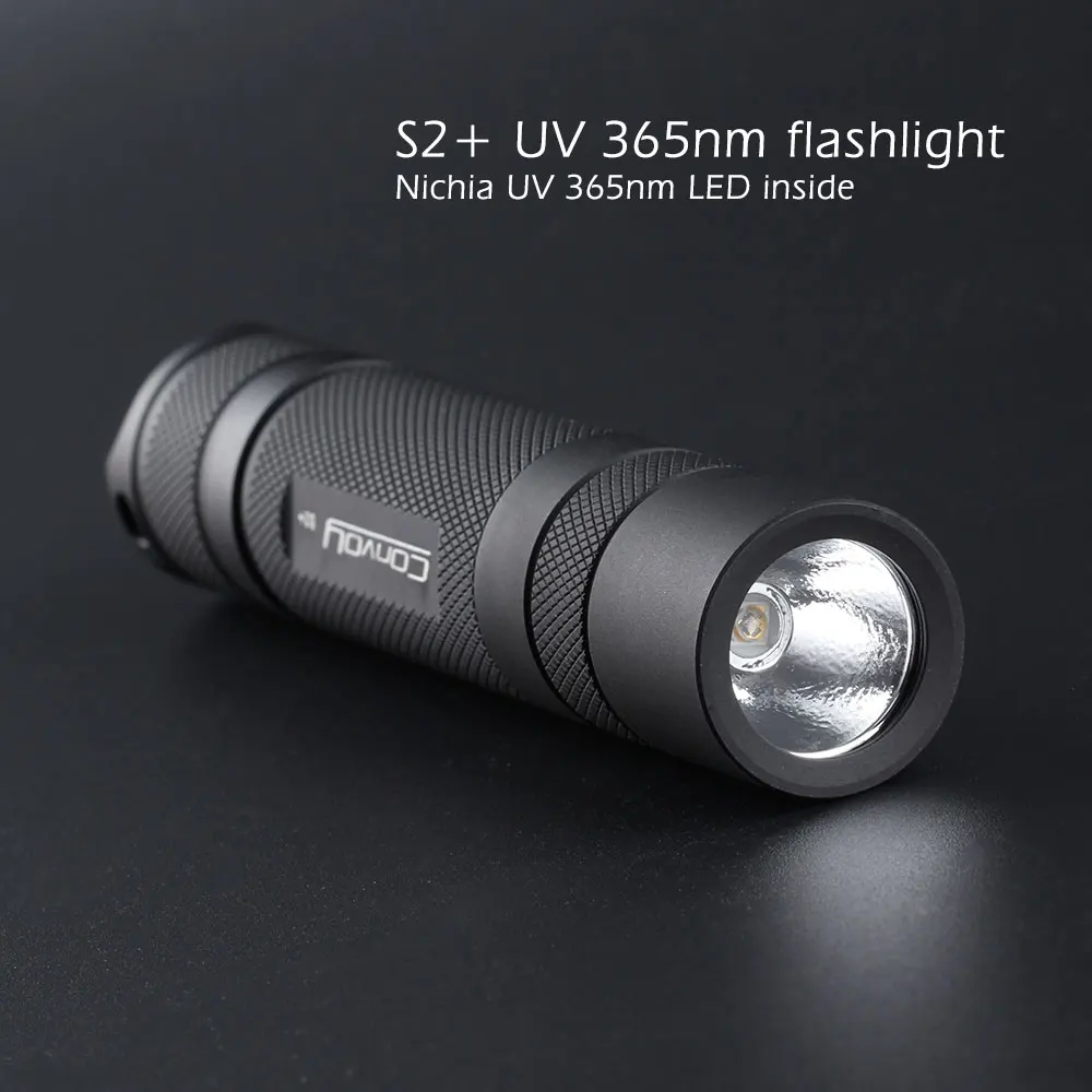 Convoy S2+ UV 365nm led flashlight ,with 276A LED in side ,Fluorescent agent detection,UVA 18650 Ultraviolet flashlight