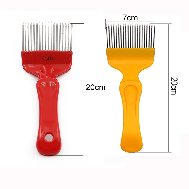 Bee needle Cut Honey Fork Knife Beekeeping Tool With Red And Yellow 21-Needle Honey Comb Shovel Scraper