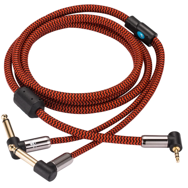 Premium Audio Cable Angle Mini Jack 3.5 to Dual 6.3 for PC Smartphone Speaker AMP 3.5mm to 2*1/4 Inch ts Jack Cable 1M 2M 3M 5M image 2