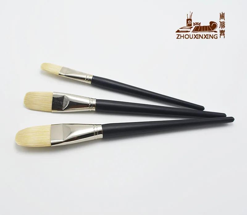 

3pcs Crafts brush especially Big pig bristle round peak oil painting brush painting brush art supplies wooden cleaning brush