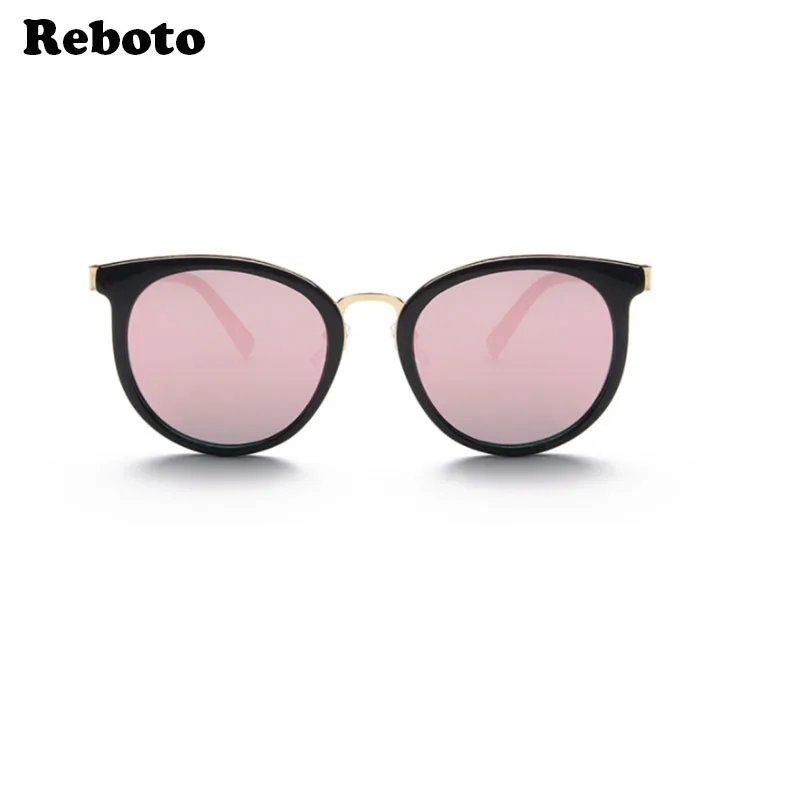 Mirror Sunglasses Women Cat Eye Oversized Round Pink Sunglasses Female Luxury Brand High Quality Glasses Ladies Lady UV400