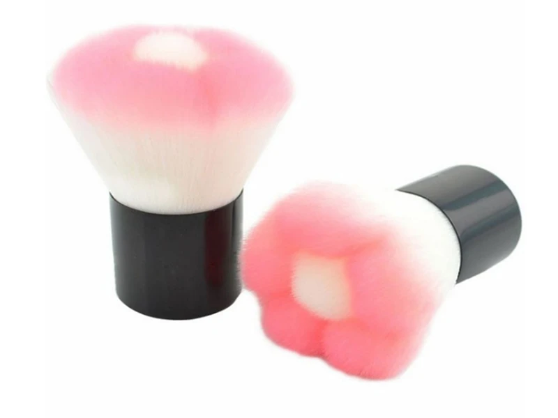 500 pçs/lote Novo Excelente Flor Rosa Única Face Pincel Kabuki Pincel de Blush Pincel de Pó Cosméticos Rosto pincel de Maquiagem