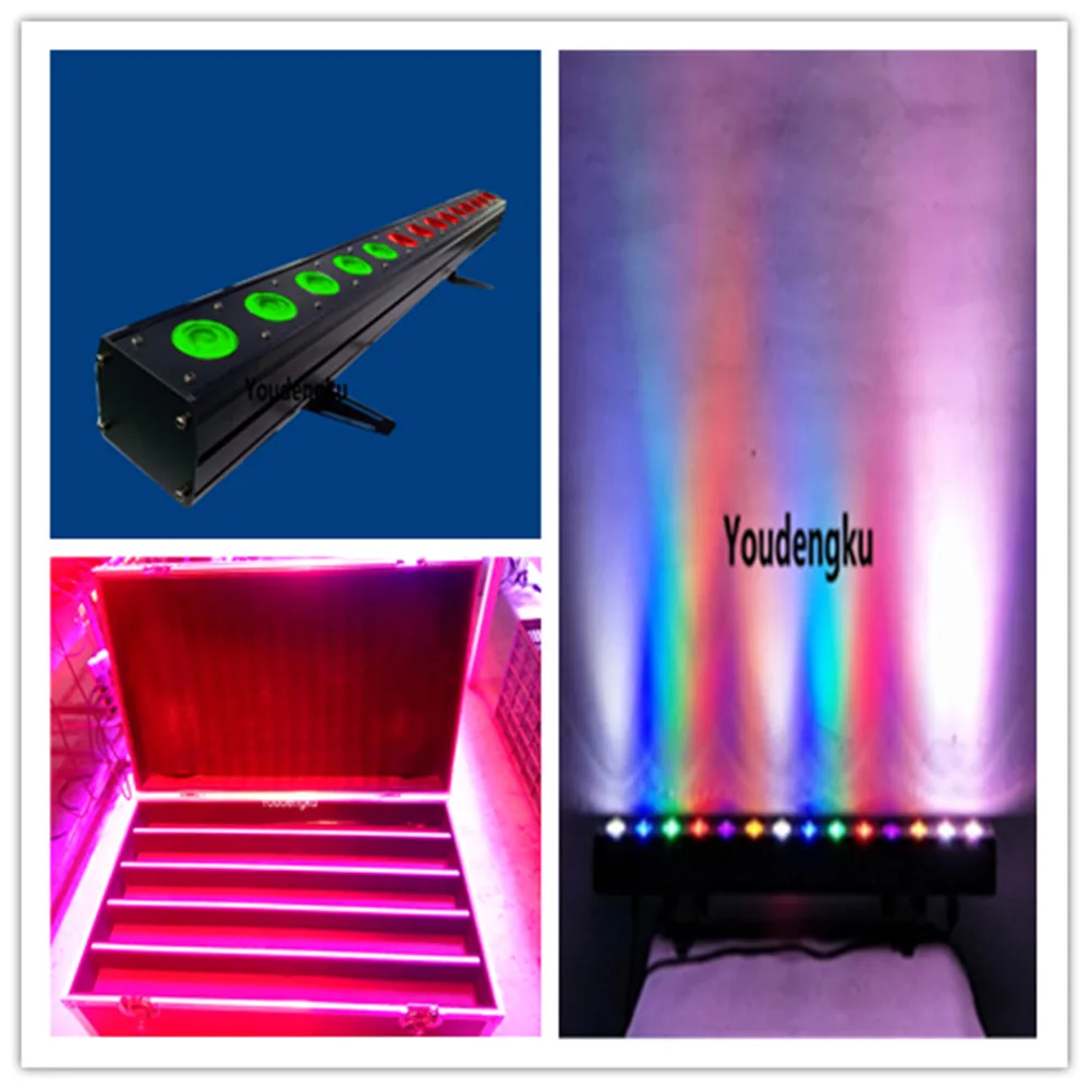 

4 pieces with flightcase slim washer rgbwa+uv 6in1 High Lumen led wall washer bar 14*18w indoor led wall washer dj stage light