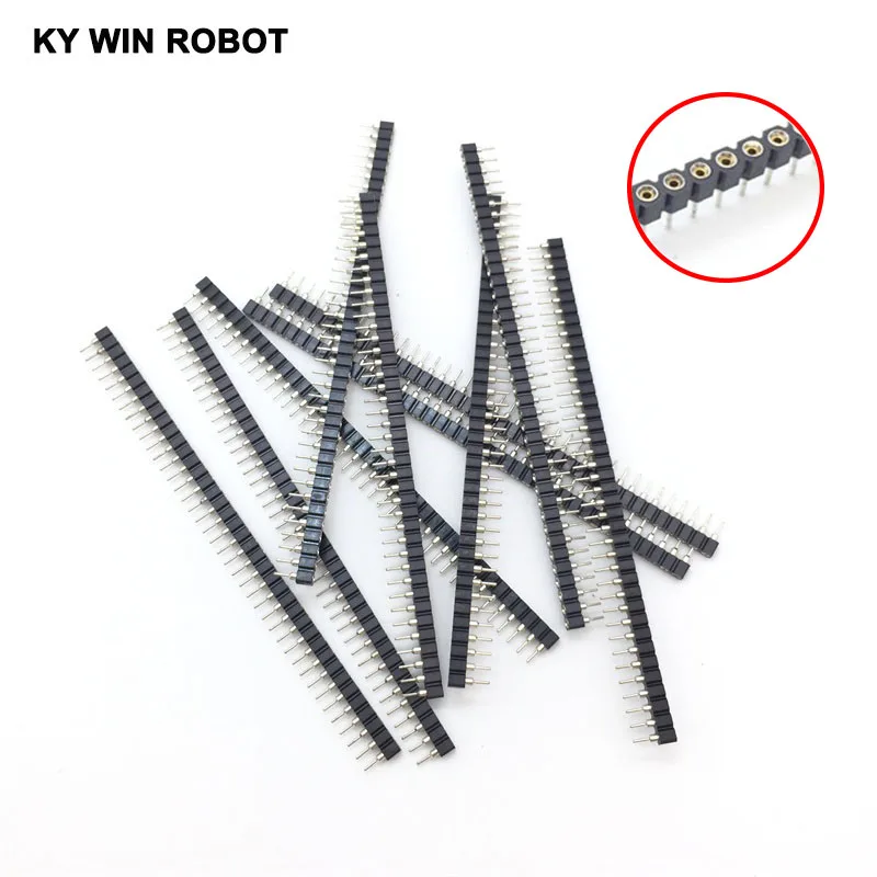 5pcs 1x40 Pin 2.54mm 40P Round Female Pin Header connector