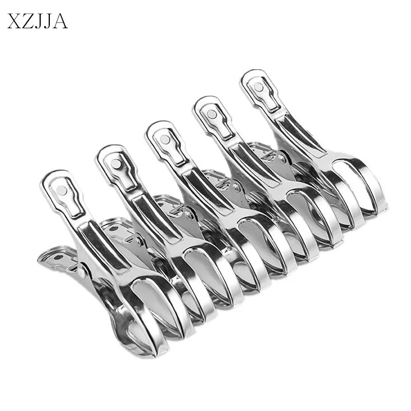 

XZJJA 5Pcs Stainless Steel Clothes Pegs Big Size Beach Towel Clips Household Quilt bed sheet Clothespins Hanging Clothes Pins