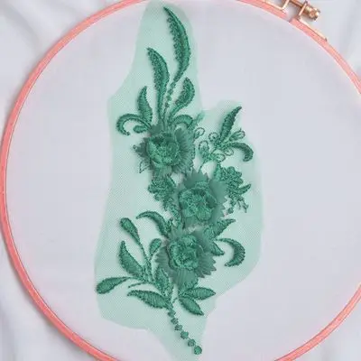 متعدد الألوان ثلاثي الأبعاد التطريز زهرة فستان الزفاف التصحيح يدوية الصنع Diy بها بنفسك المواد مرحلة الأداء الديكور Accessori #4