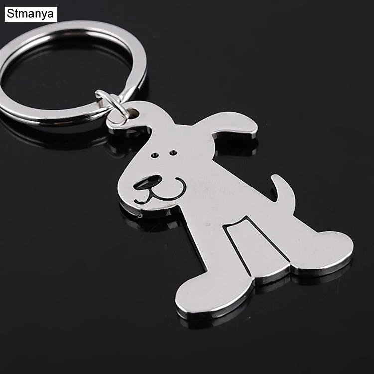 Metal Dog Keychain Key Ring fashion animal key Chain Dog Gift car key holder Pendant Women bag charms Key ring accessory