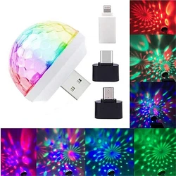 Mini luz de discoteca usb, iluminação para festa, mini luz portátil para casa, led de 5v dc em usb para iluminação de palco, bola de dj, festa de karaokê e natal