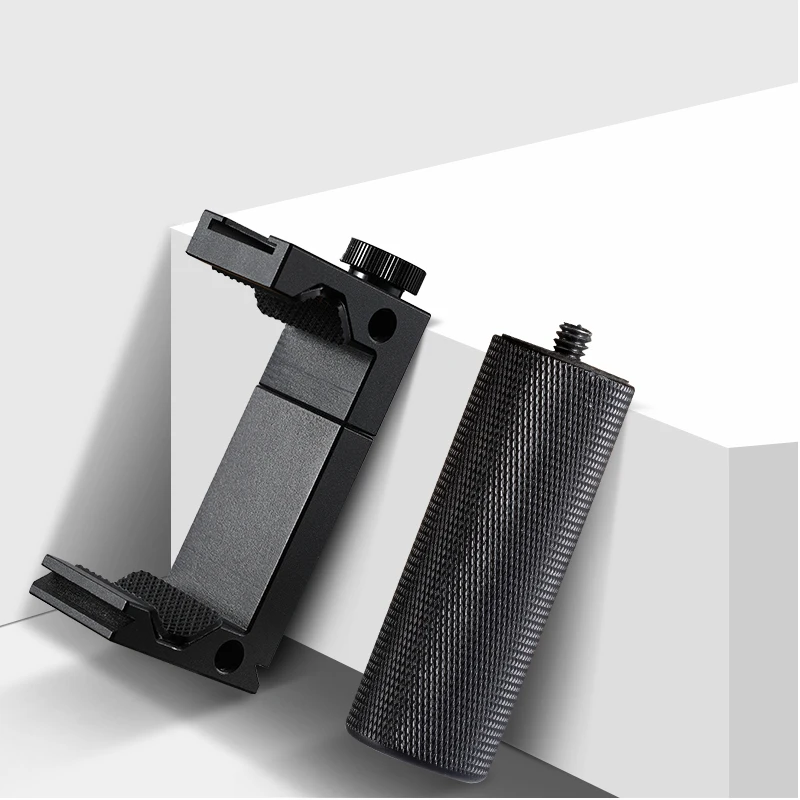 Telefoon Grip Handheld Houder voor Microfoon voor Youtube Vlogging Recording voor iPhone Huawei Xiaomi met Hot Shoe 1/4 "Schroef
