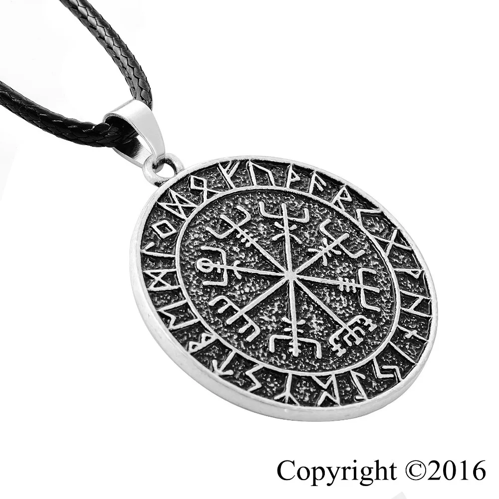 Imagem -02 - Vikings Nórdicos Pingente Amuleto Norse Vegvisir Colar Jóias Originais 10 Peças