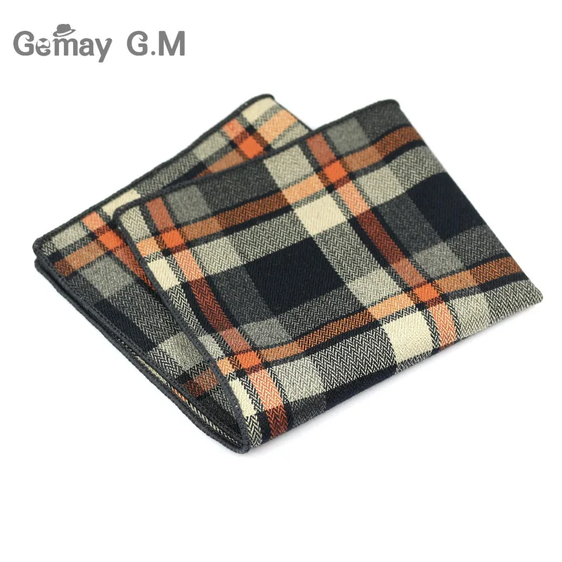 High Quality Cotton Mens Pocket Square Adult Plaid Hankerchief Scarves Vintage Hankies Men\'s Hanky Square Handkerchiefs