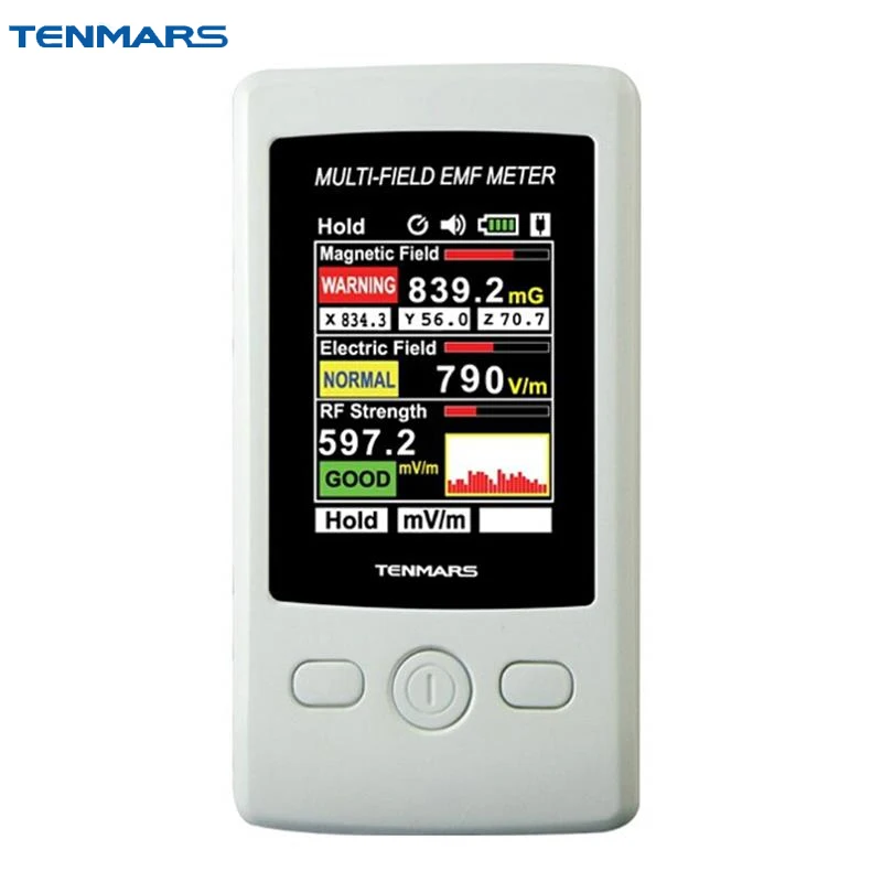 TENMARS TM-190 Gauss 3-axis Magnetic Electric RF Field Strength Digital Electromagnetic Radiation Detector EMF Meter