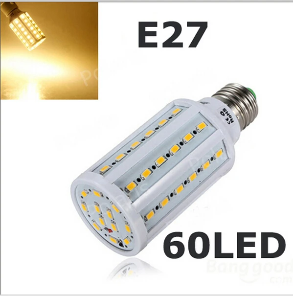 15W E27 60 5630 SMD 2400LM 360 degree LED Corn Bulb 220V Warm White / white High Luminous Efficiency led Light Lamp freeshipping